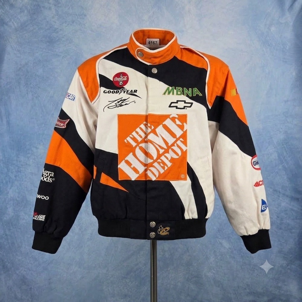 Chase Authentics Tony Stewart Home Depot NASCAR Racing Jacket Orange Black M